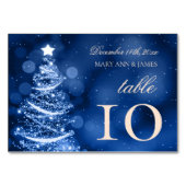 Elegante Winter Wonderland Weihnachts-Tischnummer Tischnummer (Rückseite)