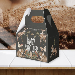 Elegante Winter Woodland Forest Baby Dusche Geschenkschachtel