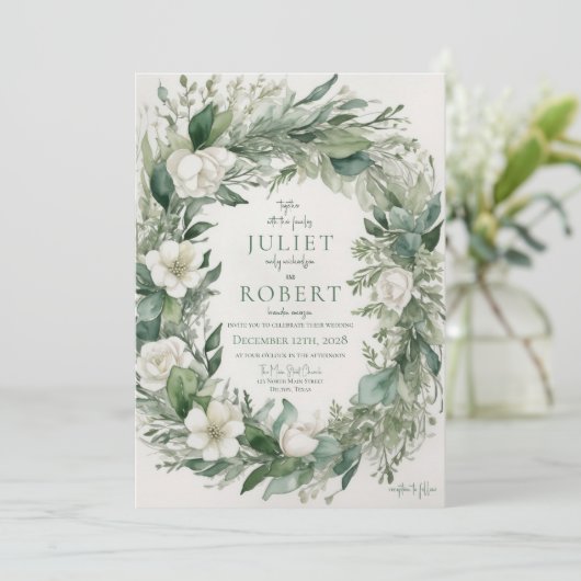 Elegante Winterblumenzwiebelknacken Einladung (Stehend Vorderseite)