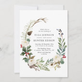 elegante Winterblüte Hochzeitseinladung Einladung (Vorderseite)