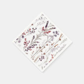 Elegante Winterfloralen, Aquarell Serviette (Ecke)