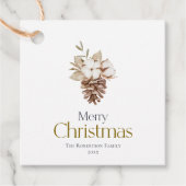 Elegante Wintergeschenktafel - "Frohe Weihnachten" Geschenkanhänger (Vorderseite)