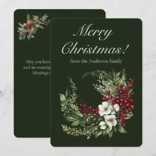 Elegante Wintergrün Frohe Weihnachten Nicht Foto