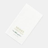 Elegante Wintergrün Frohe Weihnachten Serviette (Ecke)