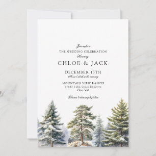 Elegante Wintergrün-Hochzeitseinladung Einladung