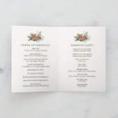 Elegante Wintergrüne Hochzeit Programm (Innenseite)