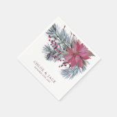 Elegante Wintergrüne Hochzeit Serviette (Ecke)