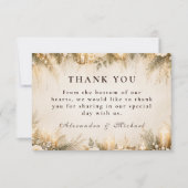 Elegante Winterhochzeit Dankeskarte (Vorderseite)