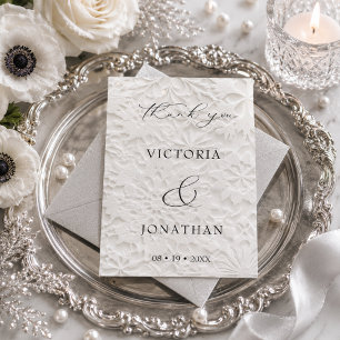 Elegante Winterhochzeit Dankeskarte