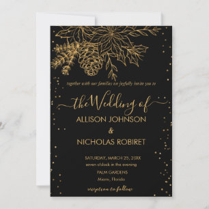 elegante Winterhochzeit-Einladung aus falschem Gol Einladung