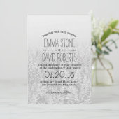 Elegante Winterhochzeit im Schneewald Einladung (Stehend Vorderseite)