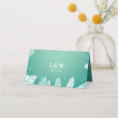 Elegante Winterhochzeit Platzkarte (Rückseite)