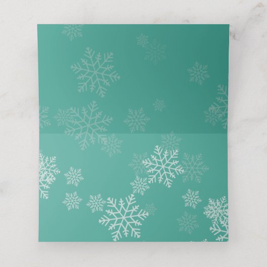 Elegante Winterhochzeit Platzkarte (Innenseite Aufgefaltet)