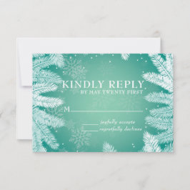 Elegante Winterhochzeit RSVP Karte