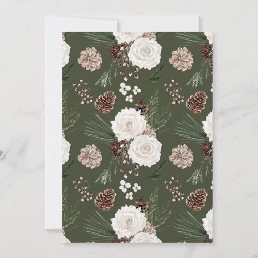 Elegante Winterhochzeit Save The Date (Rückseite)