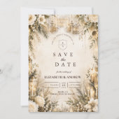 Elegante Winterhochzeit Save The Date (Vorderseite)