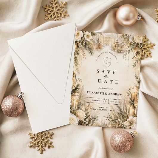 Elegante Winterhochzeit Save The Date