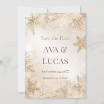 Elegante Winterhochzeit - Save the Date | Elfenbei