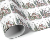 Elegante Winterhütte Weihnachten Geschenkpapier (Rolleneckpunkt)
