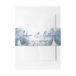 Elegante Winterlandschaft Hochzeit im Schnee Einladungsbanderole