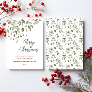 Elegante Winterlandschaft mit Berries Feiertagskarte