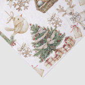 Elegante Winterlandschaft mit Vogel und Ornamenten Seidenpapier (Detail)