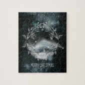 Elegante Winterlandschaft Vignette Familienspass W Puzzle (Vertikal)