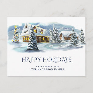 Elegante Winterlandschaft Weihnachtsgruß Postkarte
