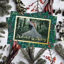 Elegante winterliche Blumen Hochzeit & Frohe Foto