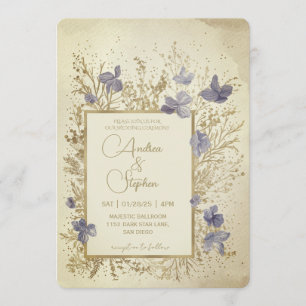 Elegante winterliche Foliage-Winterhochzeit Einladung