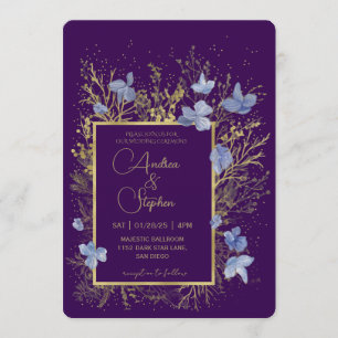 Elegante winterliche Hochzeit mit Laub Einladung