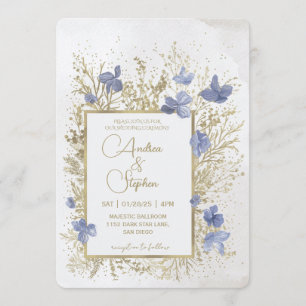 Elegante winterliche Hochzeit mit Laubwerk Einladung