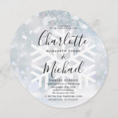 Elegante Winterschneeflocken Einladung (Vorne/Hinten)