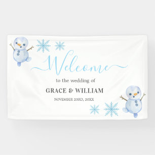 Elegante Winterschneeflocken Hochzeit Banner