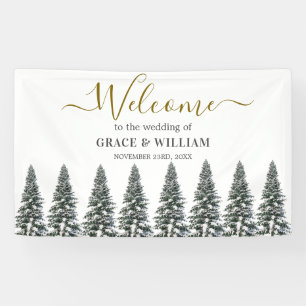 Elegante Winterschneeflocken Hochzeit Banner
