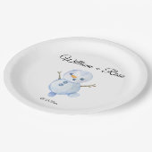 Elegante Winterschneeflocken Hochzeit Pappteller (Schrägansicht)
