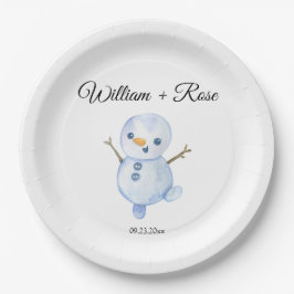 Elegante Winterschneeflocken Hochzeit Pappteller