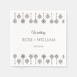 Elegante Winterschneeflocken Hochzeit Serviette