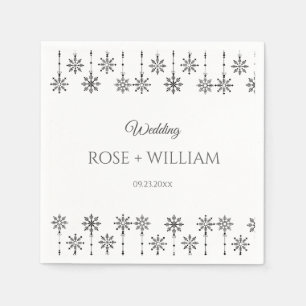 Elegante Winterschneeflocken Hochzeit Serviette