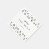 Elegante Winterschneeflocken Hochzeit Serviette (Ecke)