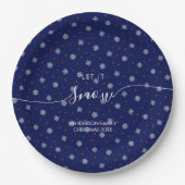 Elegante Winterschneeflocken Pappteller (Vorderseite)