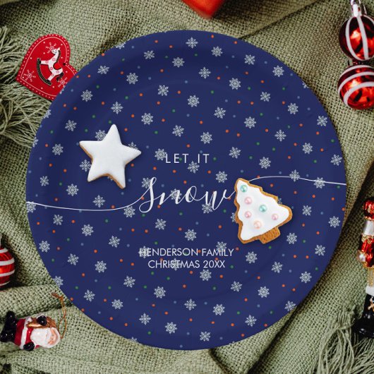 Elegante Winterschneeflocken Pappteller