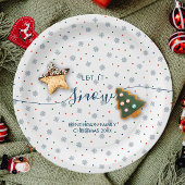 Elegante Winterschneeflocken Pappteller