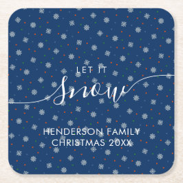 Elegante Winterschneeflocken Rechteckiger Pappuntersetzer