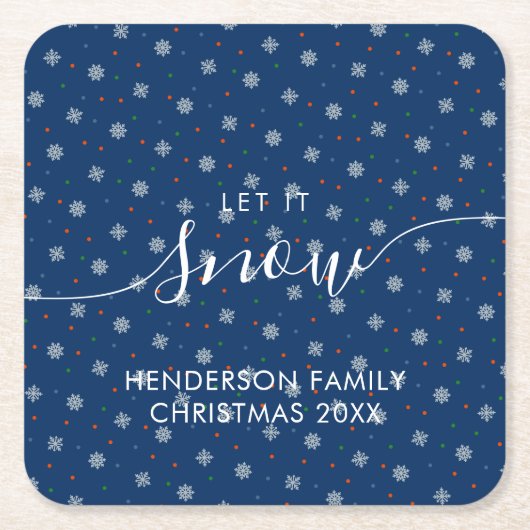 Elegante Winterschneeflocken Rechteckiger Pappuntersetzer (Vorderseite)