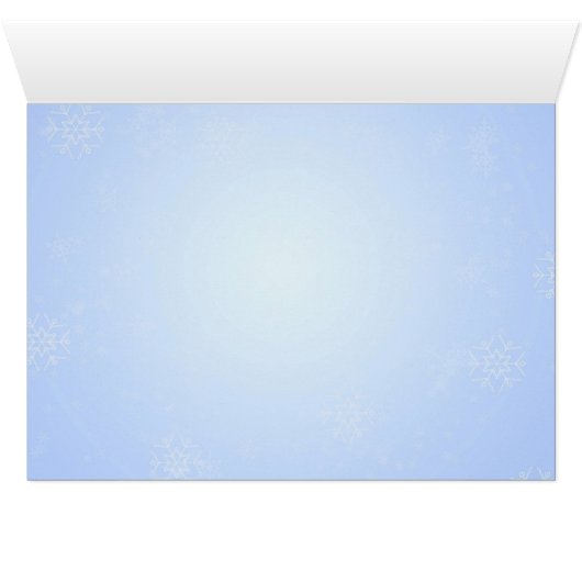 Elegante Winterschneeflocken Tischkarte (Innenansicht Horizontal (Unten))