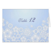 Elegante Winterschneeflocken Tischkarte (Vorderseite (Horizontal))