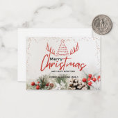 elegante Wintertage modern rustikal Mitteilungskarte (Vorderseite/Rückseite Beispiel)