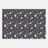 Elegante Wintertiere aus der Marine und Braunwald Geschenkpapier Set (Vorderseite 2)