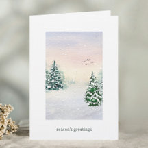 Elegante Winterwaldsaison im Aquarell